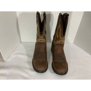 TONY LAMA RANCHIN’ ROPIN’ RIDIN’ WESTERN BOOTS SIZE 9D  (A-17 0118)